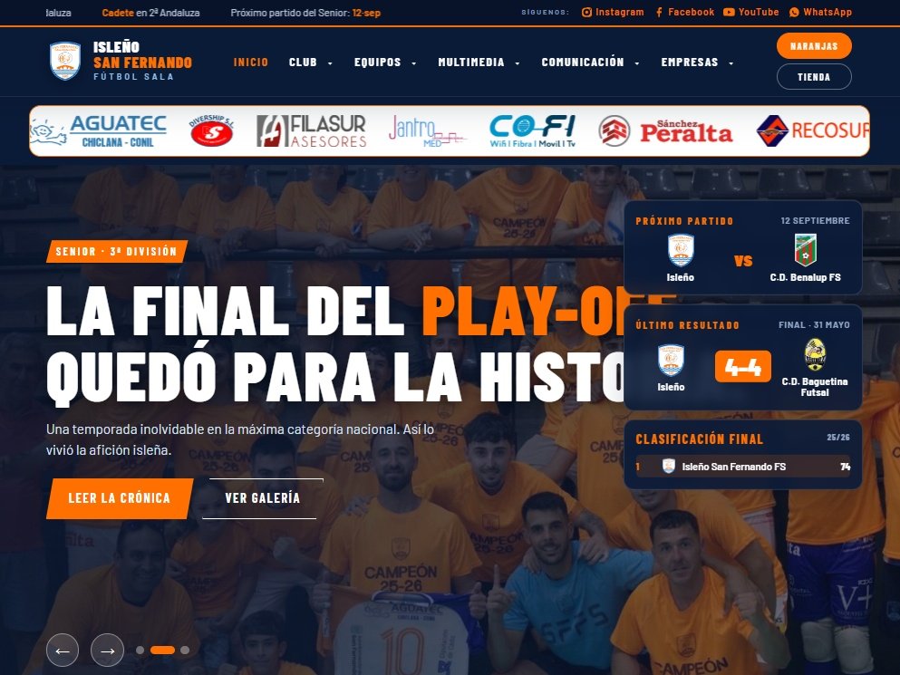 El Isleño San Fernando FS estrena nueva página web como punto de encuentro para el club y su afición